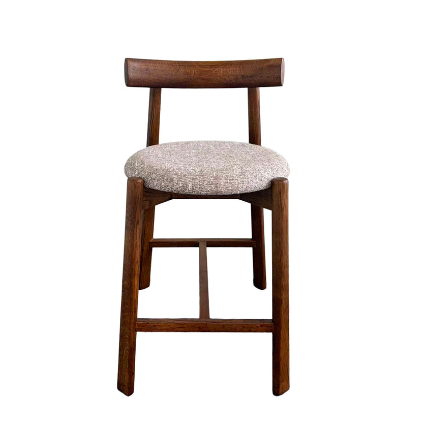 CBS12786-HN 65cm Distressed Walnut Barstool - California Taupe (Set of 2)