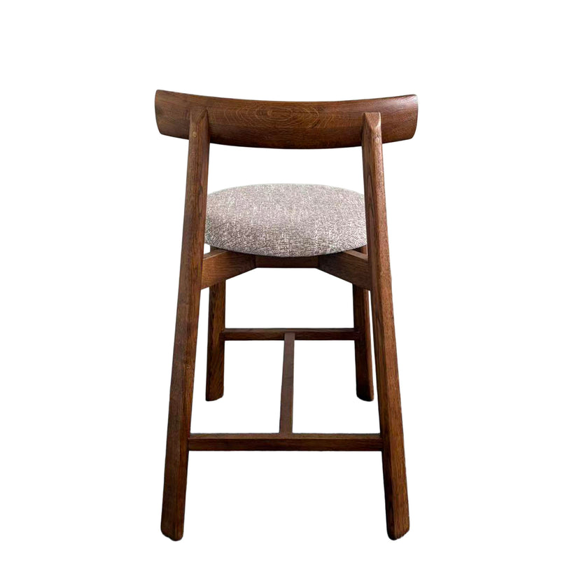 CBS12786-HN 65cm Distressed Walnut Barstool - California Taupe (Set of 2)