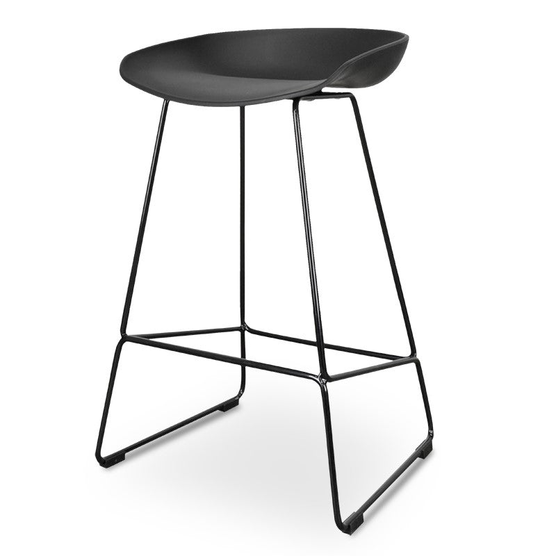 CBS8173-FH 65cm Bar Stool - Black Boucle (Set of 2)