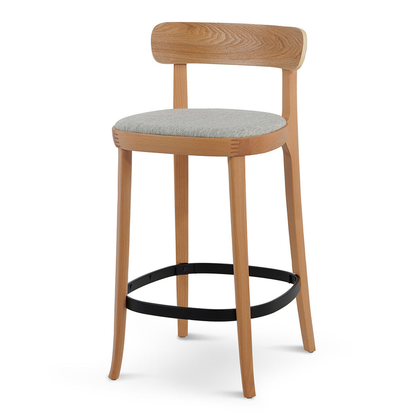 Ex Display - CBS6665-SD 65cm Bar Stool - Natural with Grey Seat