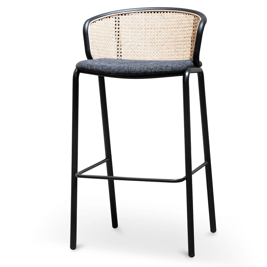 CDC6885-SD Fabric Natural Rattan Dining Chair - Black