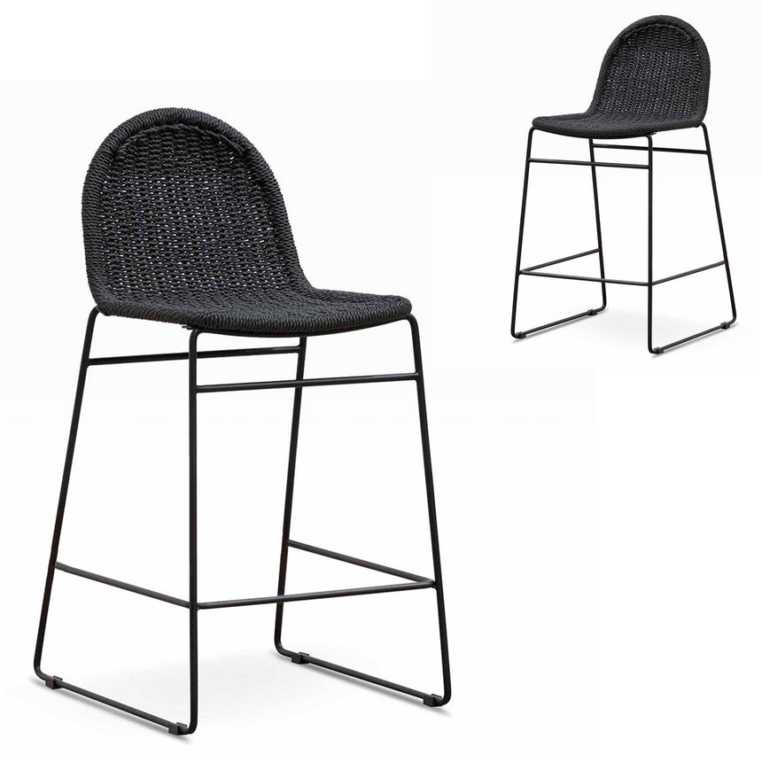 CBS8633-SE - 68cm Fabric Bar Stool - Spec Charcoal - (Set of 2)