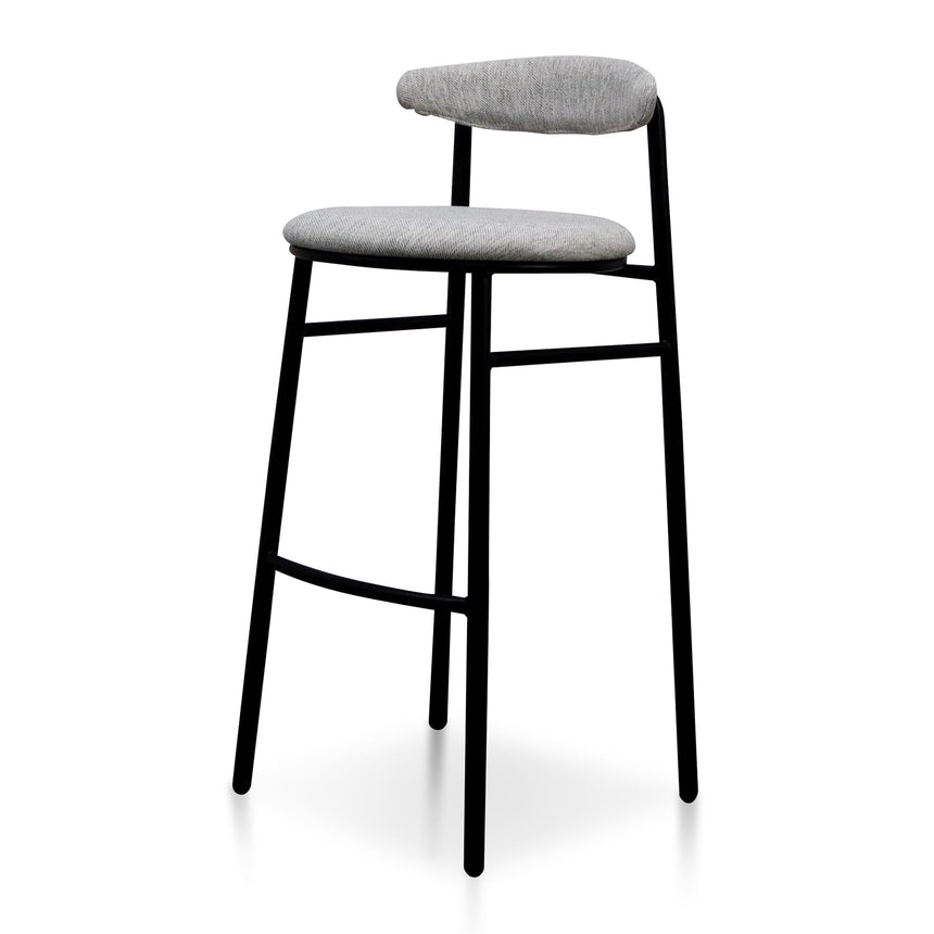 CBS6919-SD 65cm Fabric Bar Stool - Silver Grey and Black Legs (Set of 2)