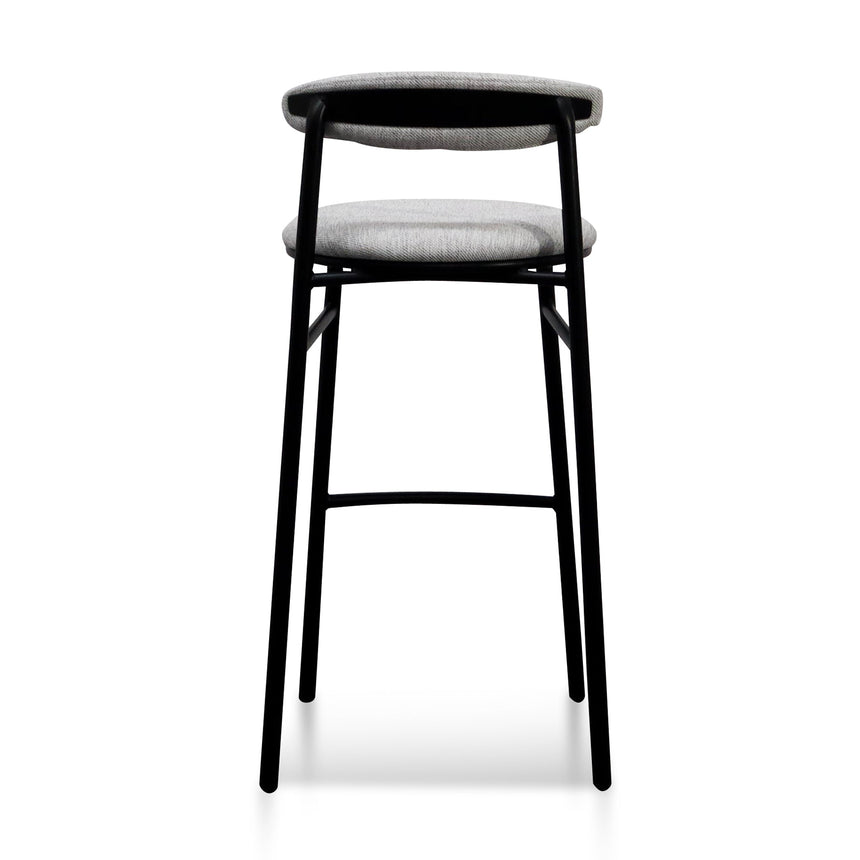 CBS6919-SD 65cm Fabric Bar Stool - Silver Grey and Black Legs (Set of 2)