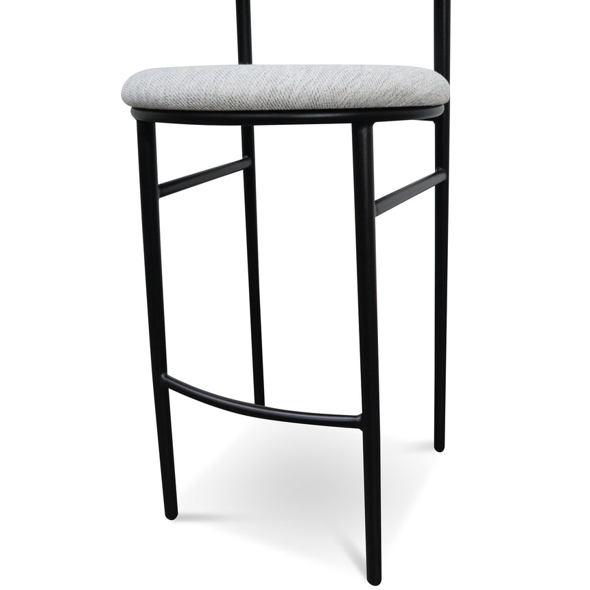 CBS6919-SD 65cm Fabric Bar Stool - Silver Grey and Black Legs (Set of 2)