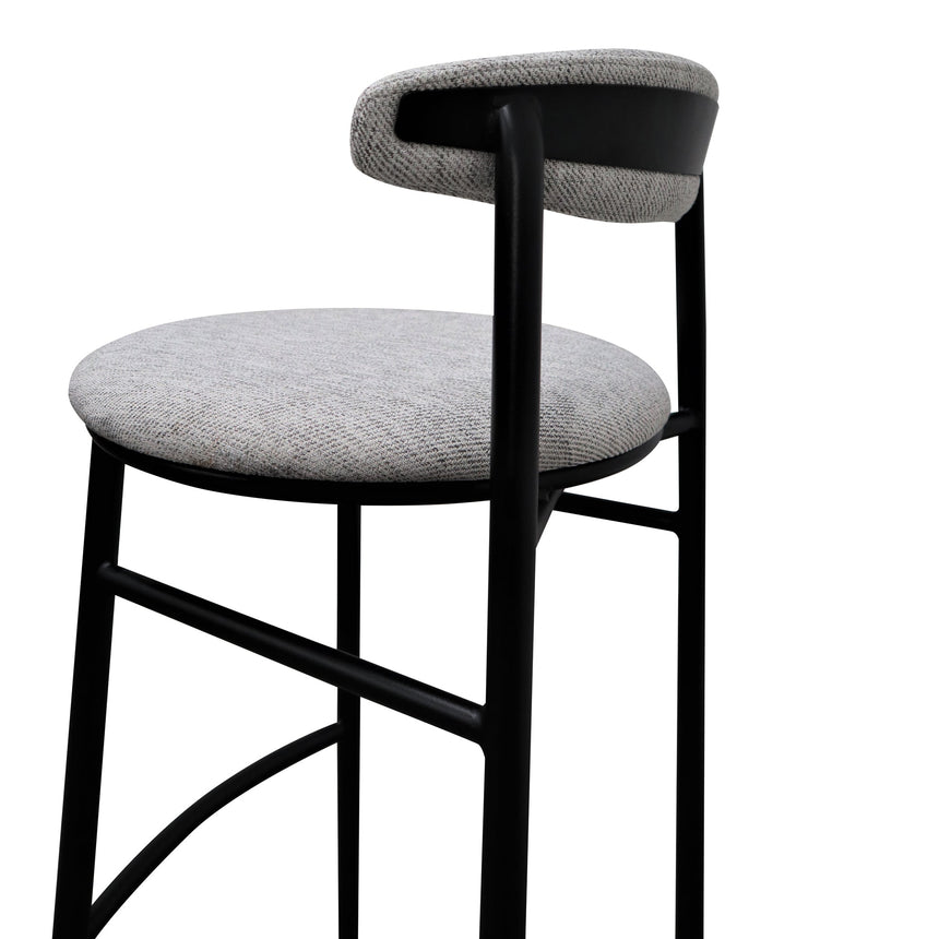 CBS6919-SD 65cm Fabric Bar Stool - Silver Grey and Black Legs (Set of 2)