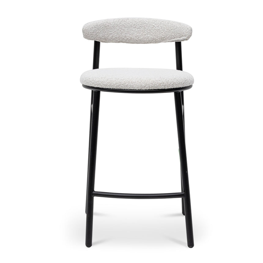 CBS6995-SD 65cm Bar Stool - Moon White Boucle and Black Legs (Set of 2)