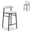 CBS6995-SD 65cm Bar Stool - Moon White Boucle and Black Legs (Set of 2)