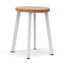 CBS6997-NH 46cm Natural Wooden Seat Low Stool - White Legs (Set of 2)