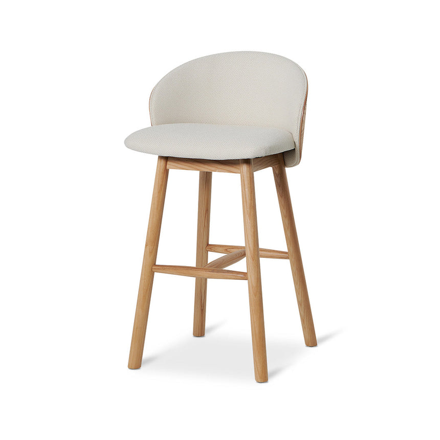 Ex Display - CBS8596-LJ Black ELM Barstool - Light Beige