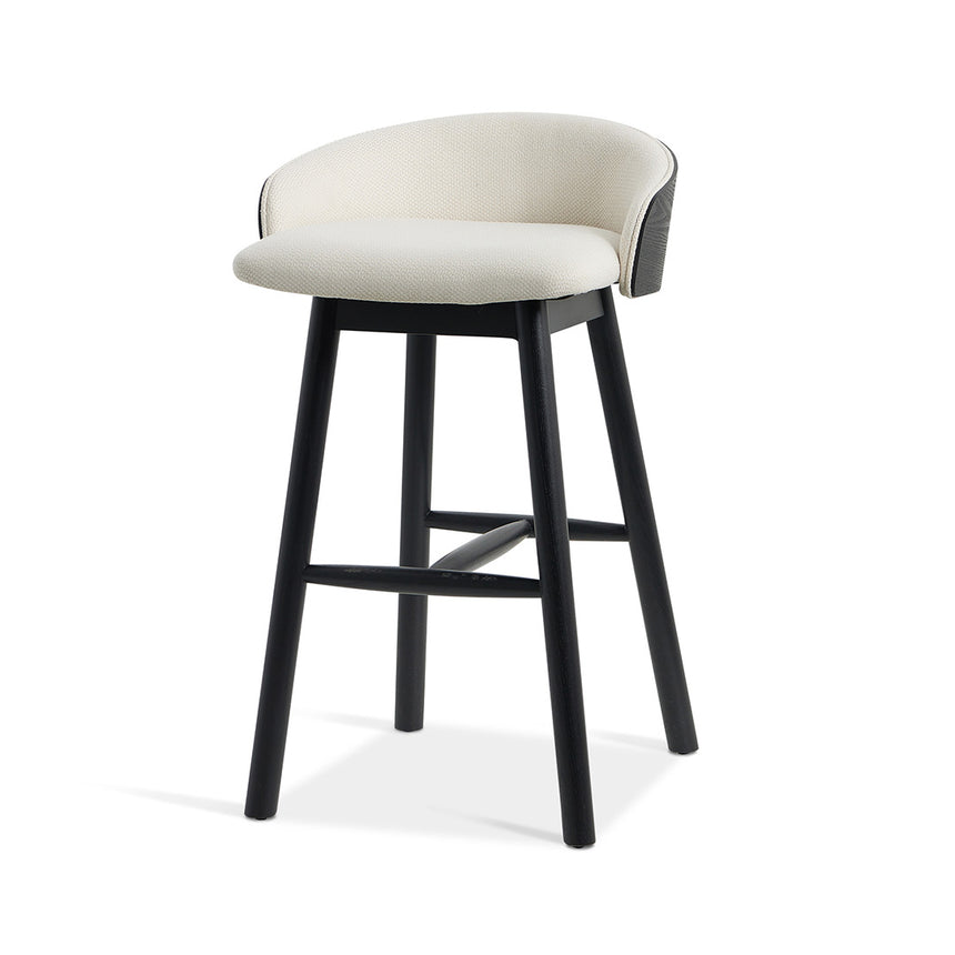 CBS8605-FHx2 65cm Black Bar Stool - Clay Grey (Set of 2)