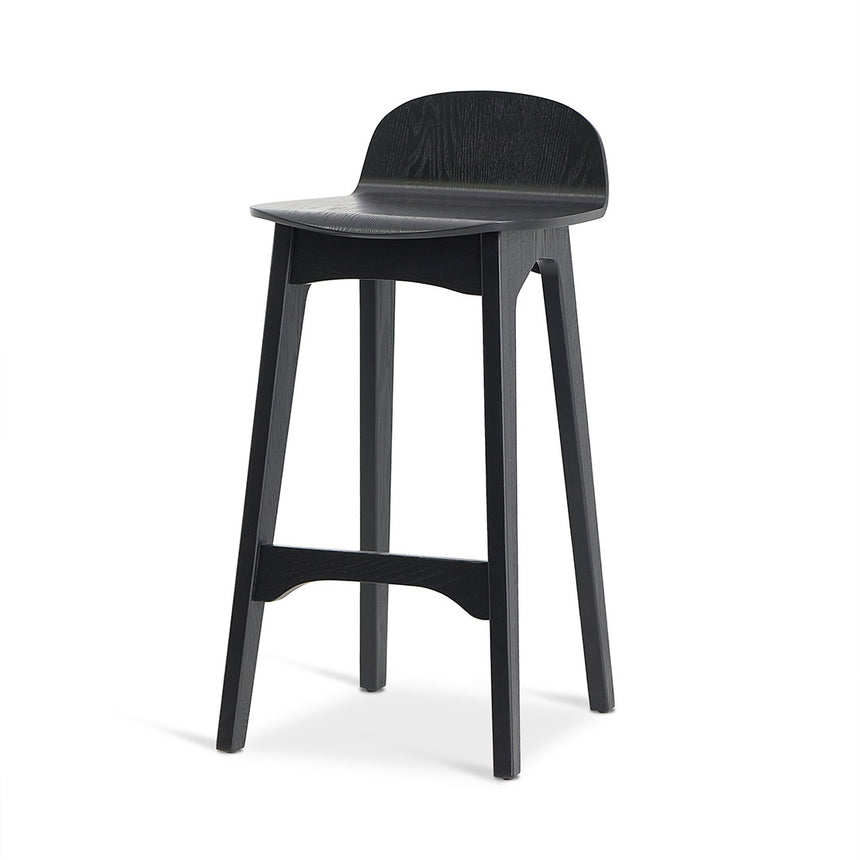 CBS8761-KS 65cm Brushed Gold Bar Stool - Grey Boucle