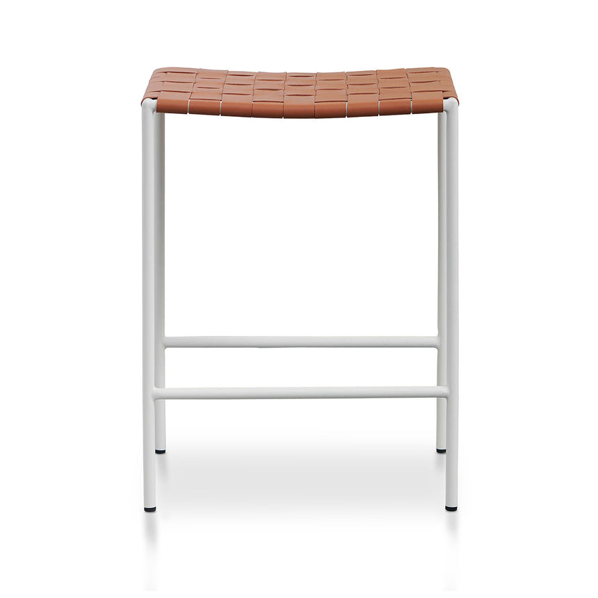 CBS8348-SU White Frame Bar stool - Tan (Set of 2)