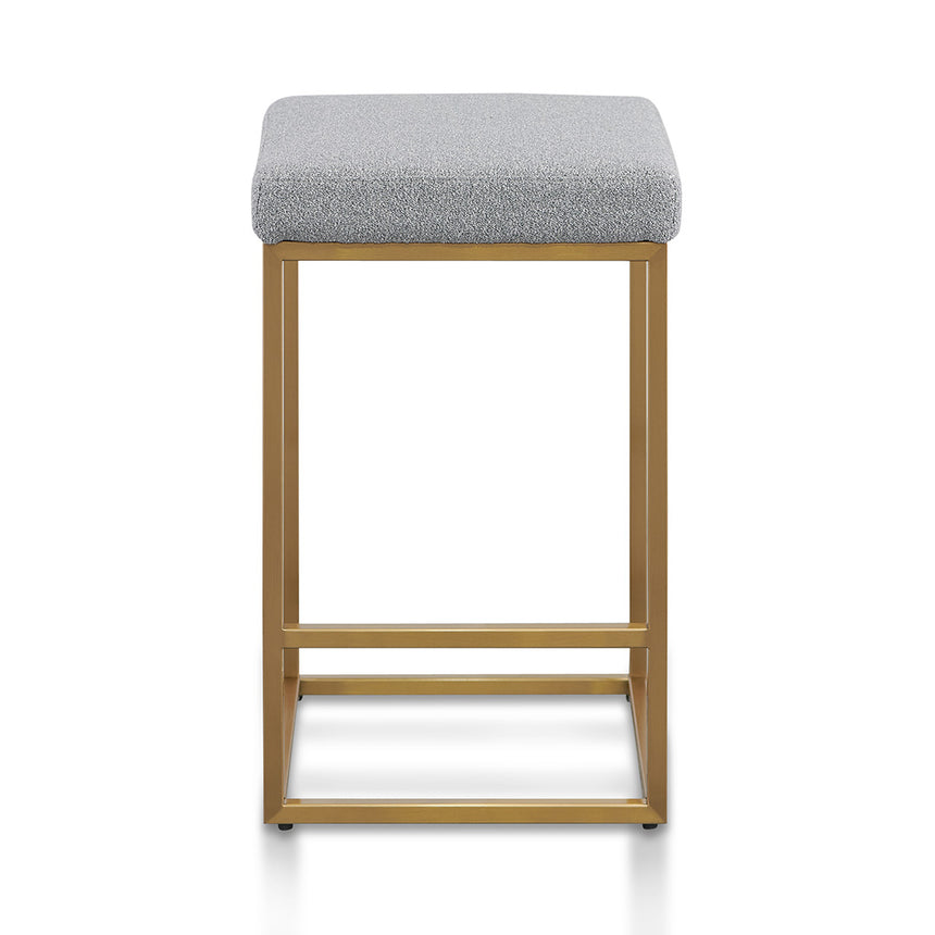 CBS8358-BS Pepper Boucle Bar Stool - Brushed Gold Base