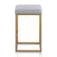 CBS8358-BS Hail Grey Bar Stool - Brushed Gold Base