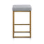 CBS8358-BS Hail Grey Bar Stool - Brushed Gold Base