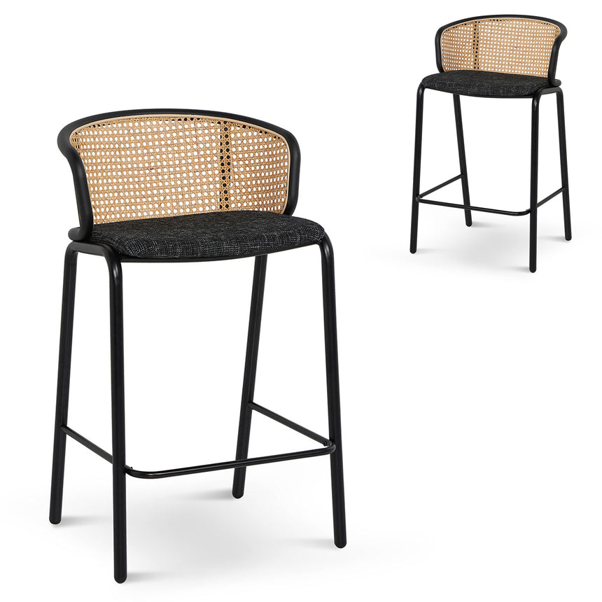 CBS8376-SD Fabric Bar Stool - Black Legs (Set of 2)