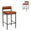 CBS8418-FH 65cm Fabric Bar Stool - Brown (Set of 2)
