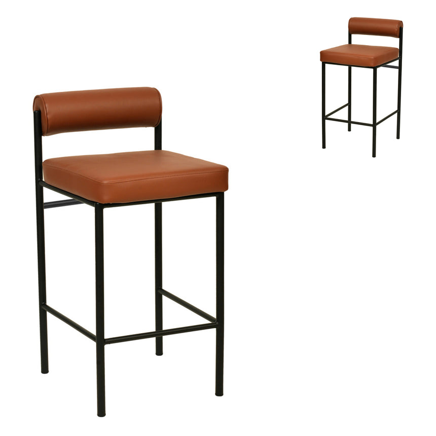 CBS2990-SU 65cm Bar Stool in Rustic Brown - Black Legs