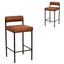 CBS8418-FH 65cm Fabric Bar Stool - Brown (Set of 2)