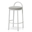 CBS8459-FH 63cm White Frame Bar Stool - Coastal Light Grey (Set of 2)