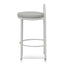 CBS8459-FH 63cm White Frame Bar Stool - Coastal Light Grey (Set of 2)