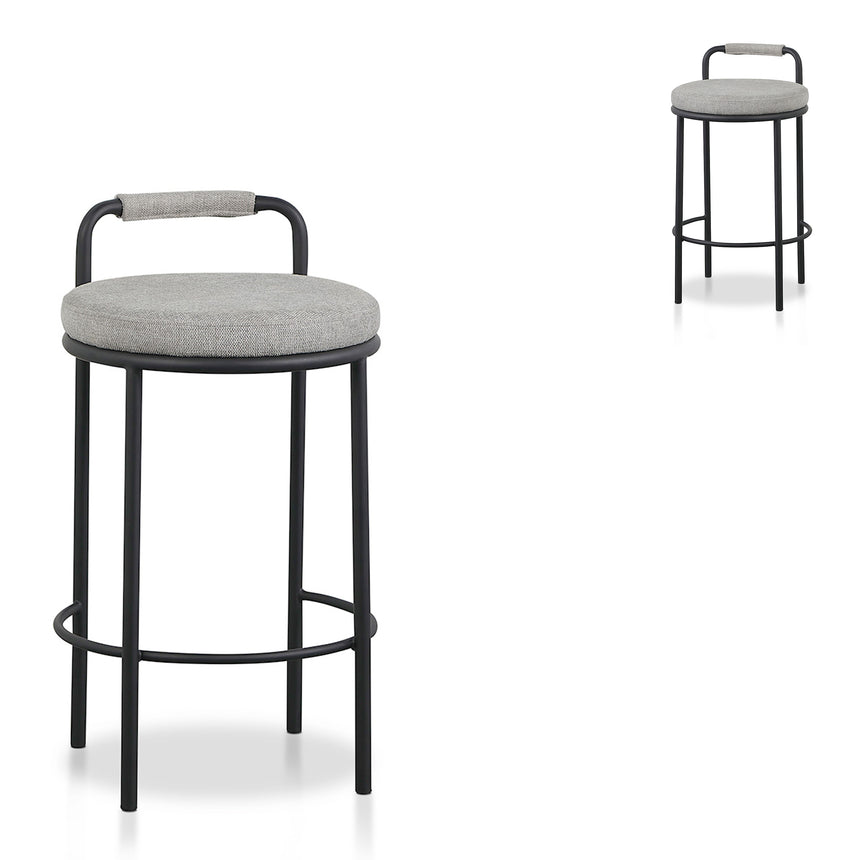 CDC6114-ST Fabric Dining Chair - Pebble Grey with Black Legs (Clearance)