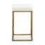 CBS8564-BS Ivory White Boucle Bar Stool - Brushed Gold Base