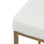 CBS8564-BS Ivory White Boucle Bar Stool - Brushed Gold Base