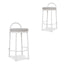 CBS8599-FH 63cm White Frame Bar Stool - Clay Grey (Set of 2)