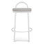 CBS8599-FH 63cm White Frame Bar Stool - Clay Grey (Set of 2)