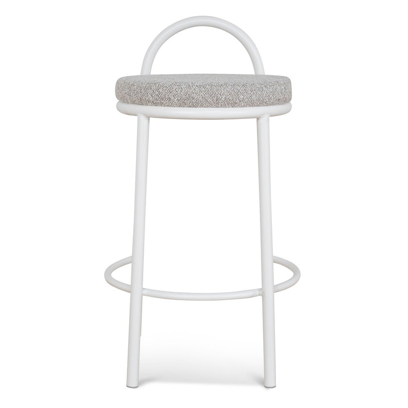 CBS8599-FH 63cm White Frame Bar Stool - Clay Grey (Set of 2)