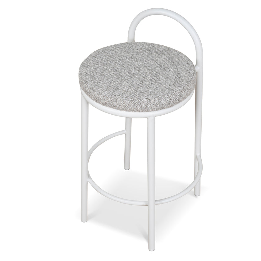 CBS8599-FH 63cm White Frame Bar Stool - Clay Grey (Set of 2)