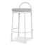 CBS8599-FH 63cm White Frame Bar Stool - Clay Grey (Set of 2)