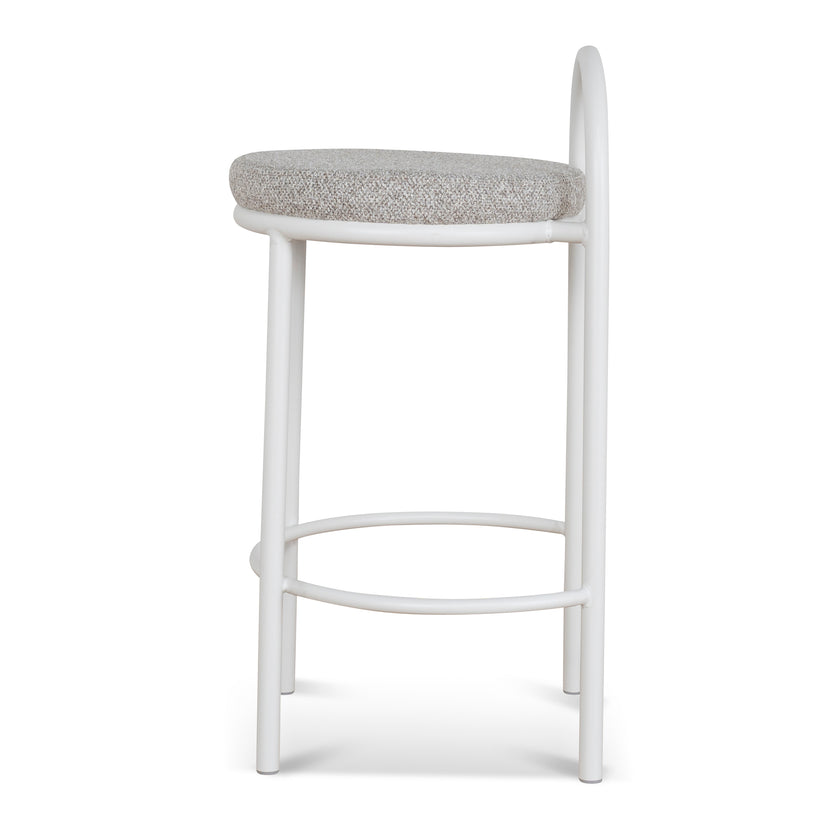 CBS8599-FH 63cm White Frame Bar Stool - Clay Grey (Set of 2)