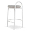 CBS8599-FH 63cm White Frame Bar Stool - Clay Grey (Set of 2)