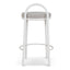 CBS8599-FH 63cm White Frame Bar Stool - Clay Grey (Set of 2)