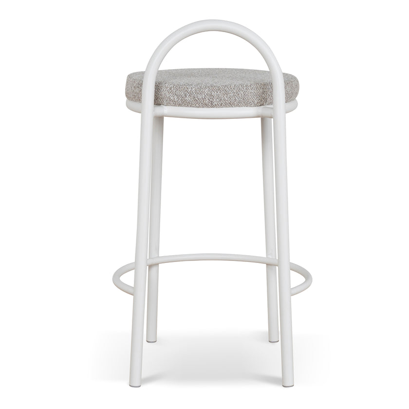 CBS8599-FH 63cm White Frame Bar Stool - Clay Grey (Set of 2)