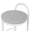 CBS8599-FH 63cm White Frame Bar Stool - Clay Grey (Set of 2)