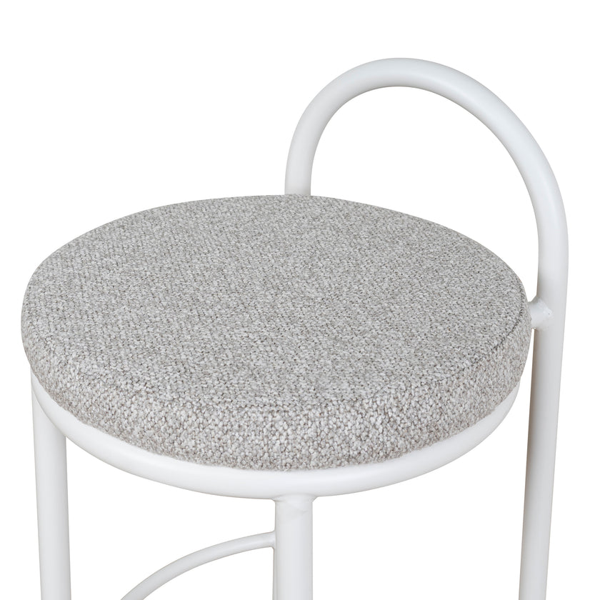 CBS8599-FH 63cm White Frame Bar Stool - Clay Grey (Set of 2)