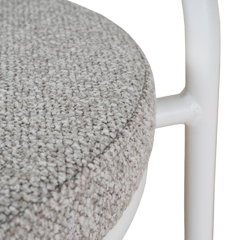 CBS8599-FH 63cm White Frame Bar Stool - Clay Grey (Set of 2)