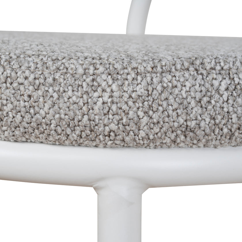 CBS8599-FH 63cm White Frame Bar Stool - Clay Grey (Set of 2)