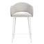 CBS8606-FHx2 65cm White Bar Stool - Clay Grey (Set of 2)
