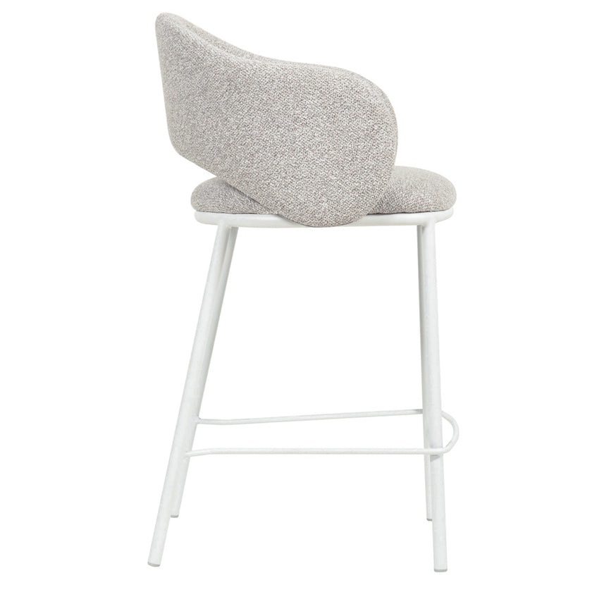 CBS8606-FHx2 65cm White Bar Stool - Clay Grey (Set of 2)