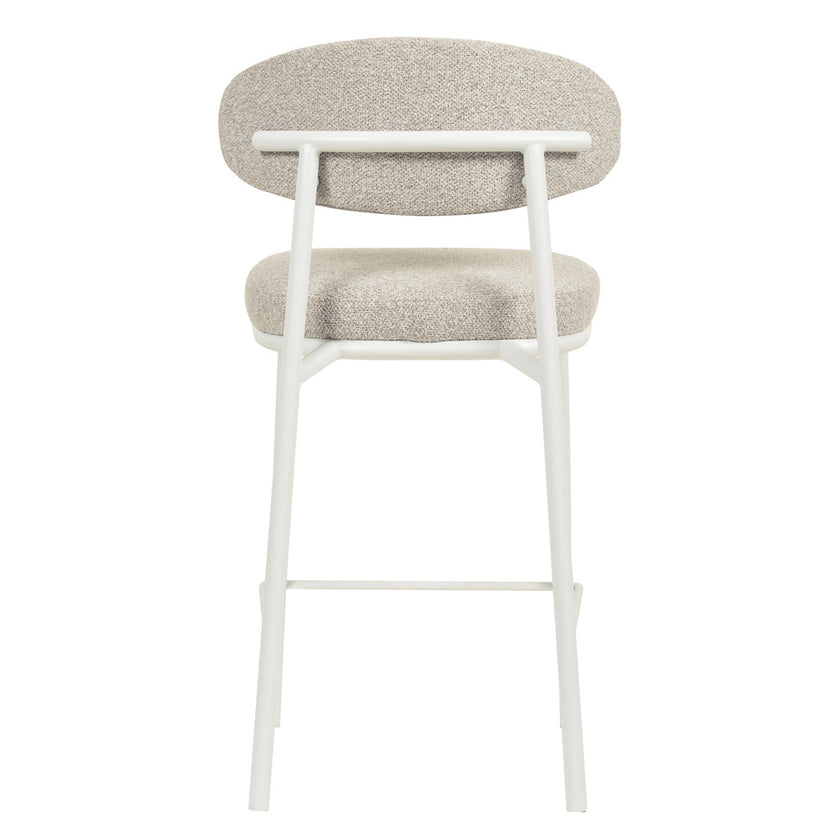 CBS8607-FHx2 65cm White Bar Stool - Clay Grey (Set of 2)