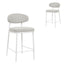 CBS8607-FHx2 65cm White Bar Stool - Clay Grey (Set of 2)