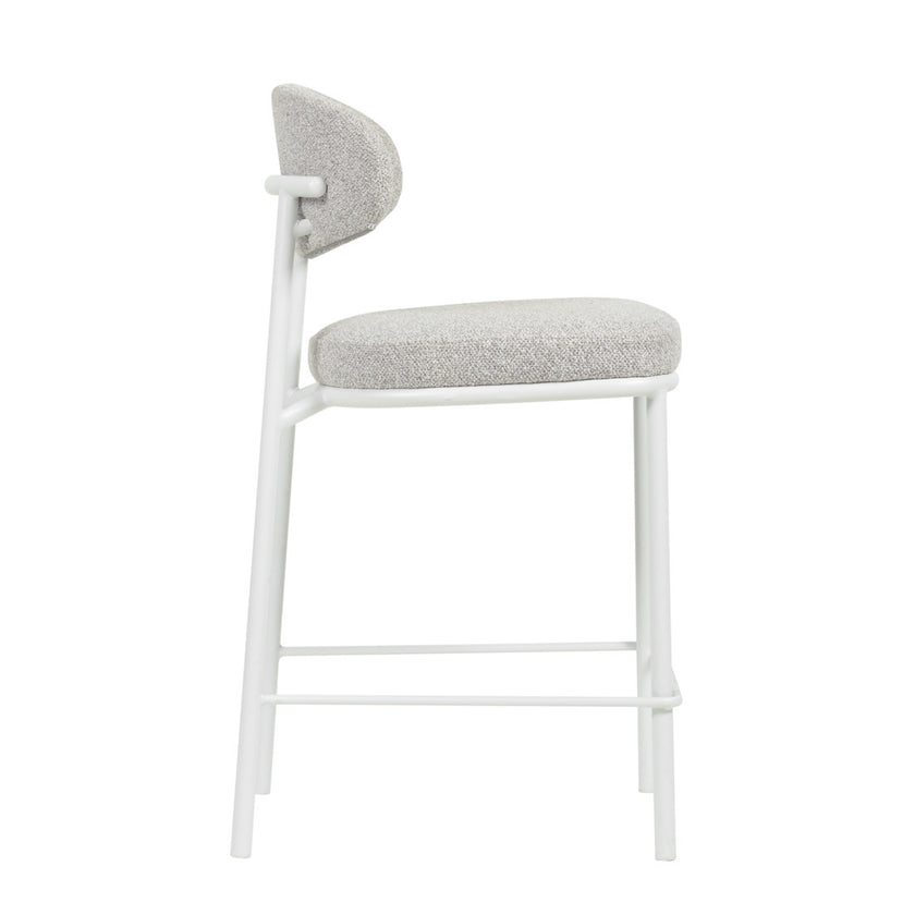 CBS8607-FHx2 65cm White Bar Stool - Clay Grey (Set of 2)