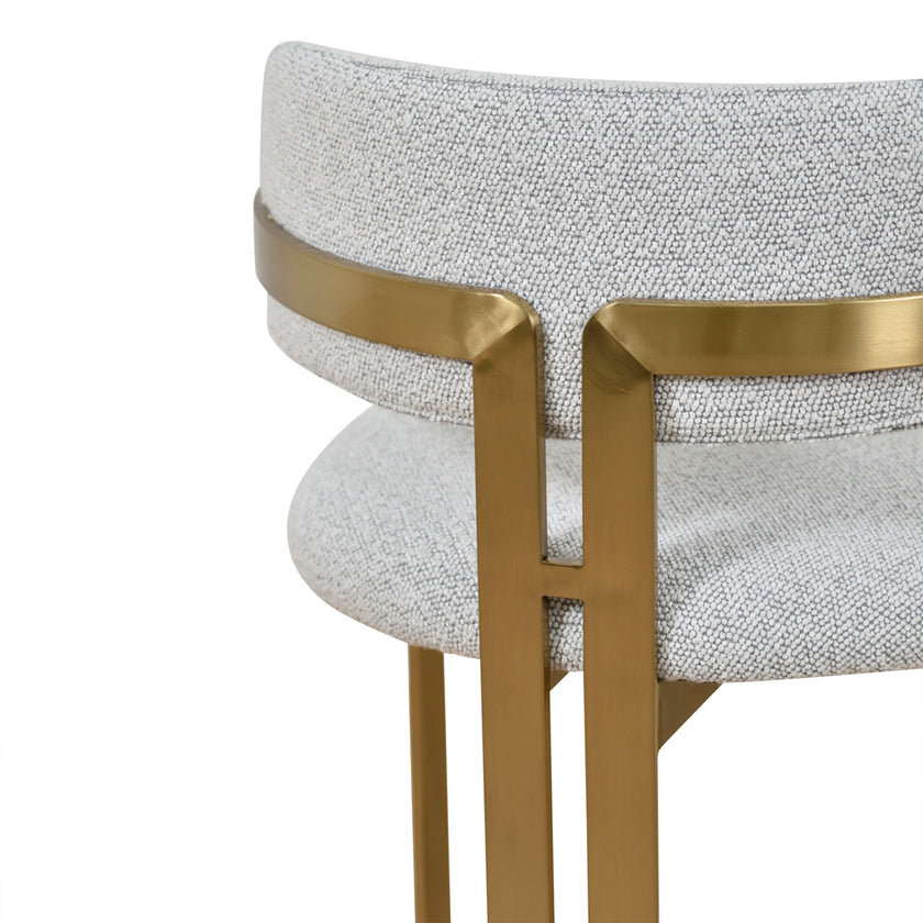 CBS8761-KS 65cm Brushed Gold Bar Stool - Grey Boucle