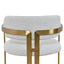 CBS8761-KS 65cm Brushed Gold Bar Stool - Grey Boucle