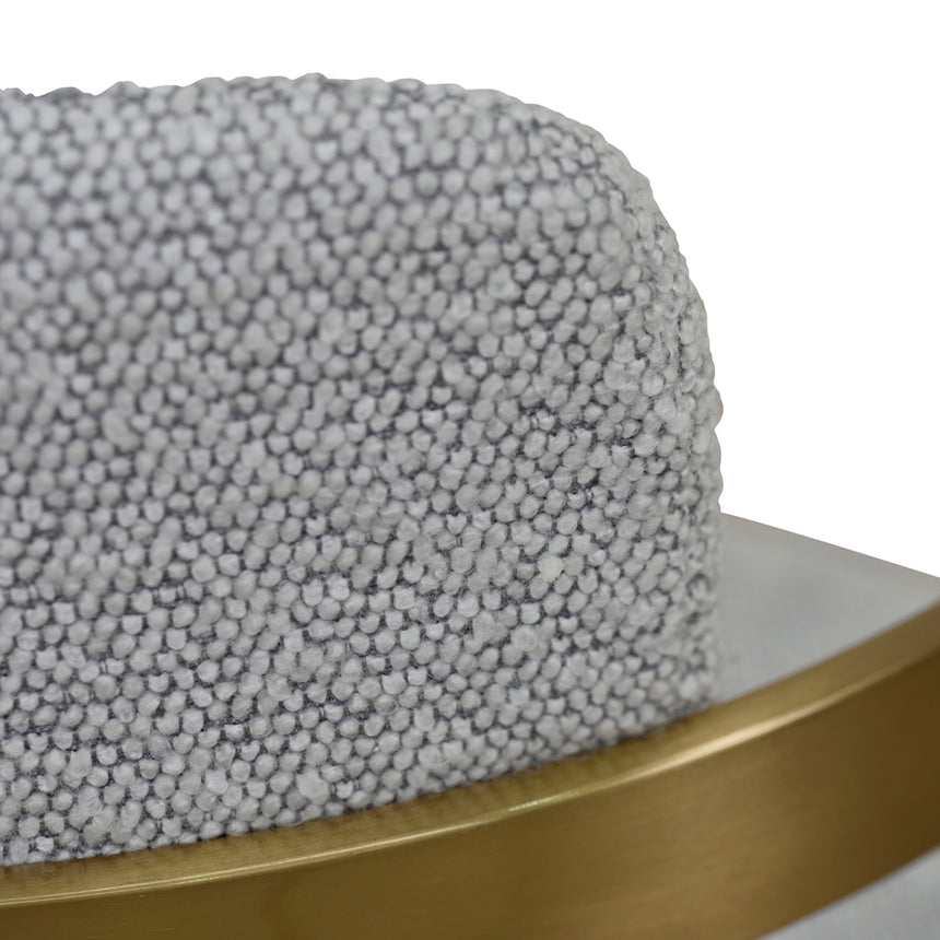 CBS8761-KS 65cm Brushed Gold Bar Stool - Grey Boucle